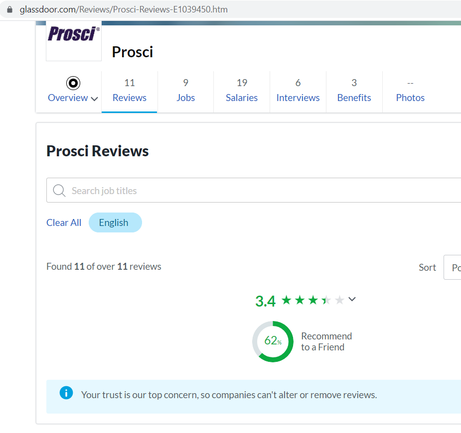 Prosci Reviews