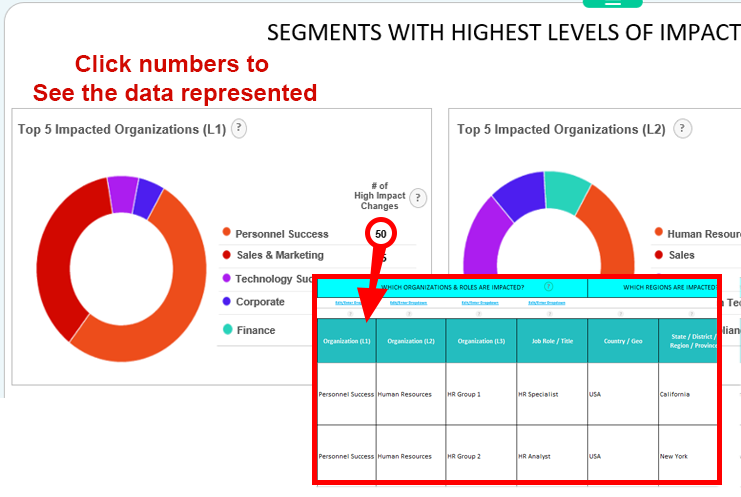 Change Impacts - Drill Down Data