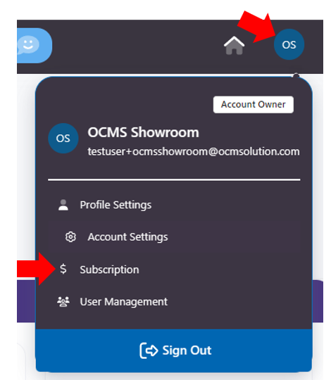 OCMS Portal Subscription 