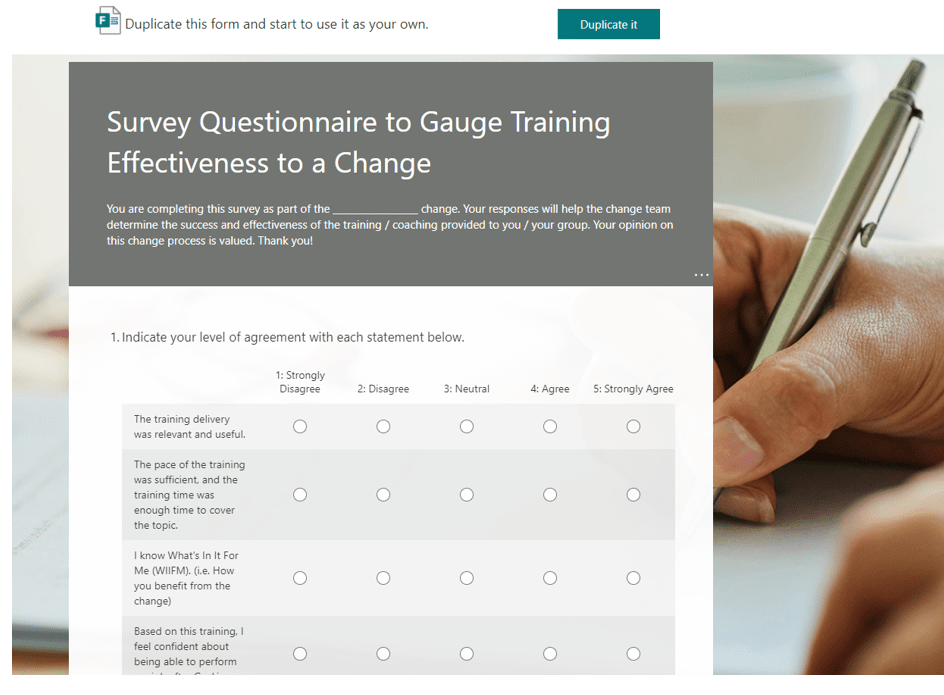 Organizational Change Managment Survey and Questionnaries for training effectiveness-min