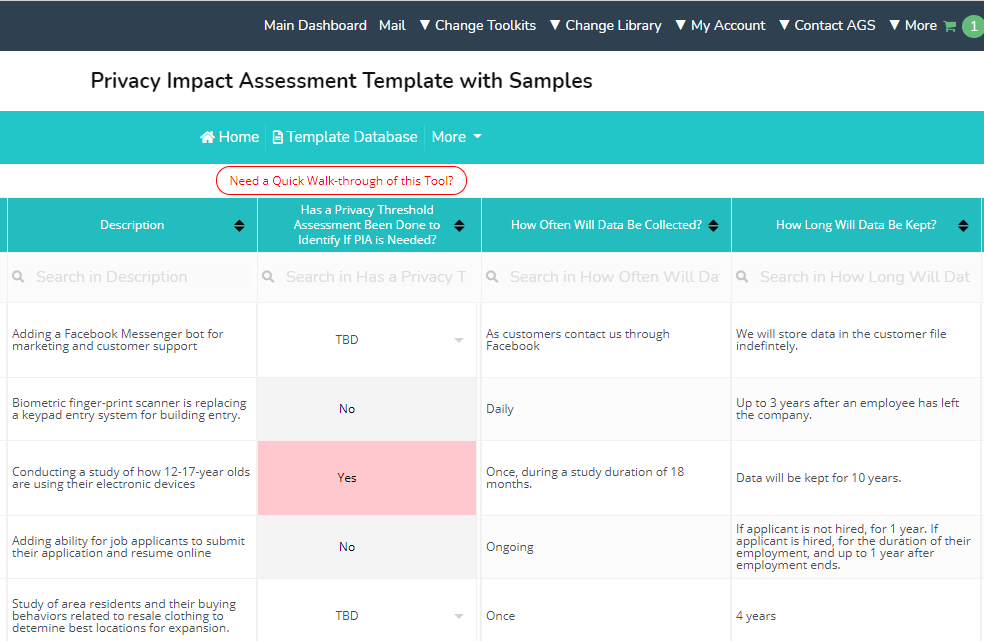 Easy-to-Use PIA Template