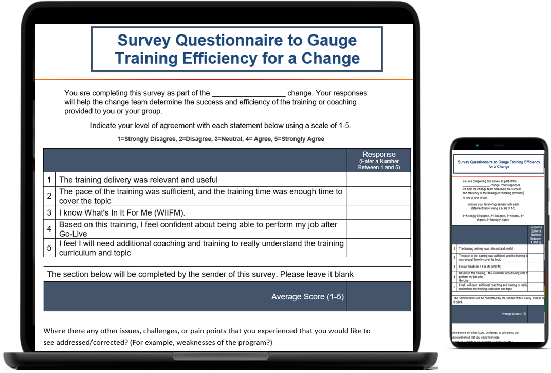 Survey questions for training effectiveness