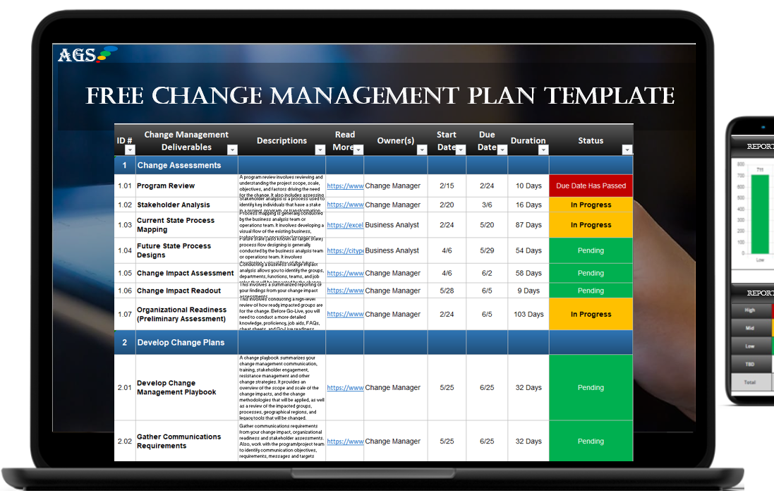 Change Management Plan - Excel Template Spreadsheet - Free
