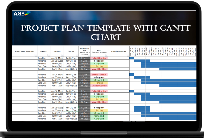 Free AGS Project Management Plan - Excel Spreadsheet Template