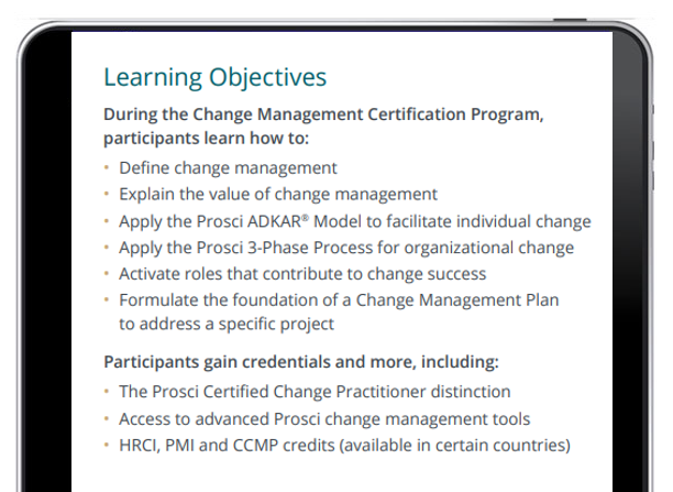 Prosci Learning Objectives