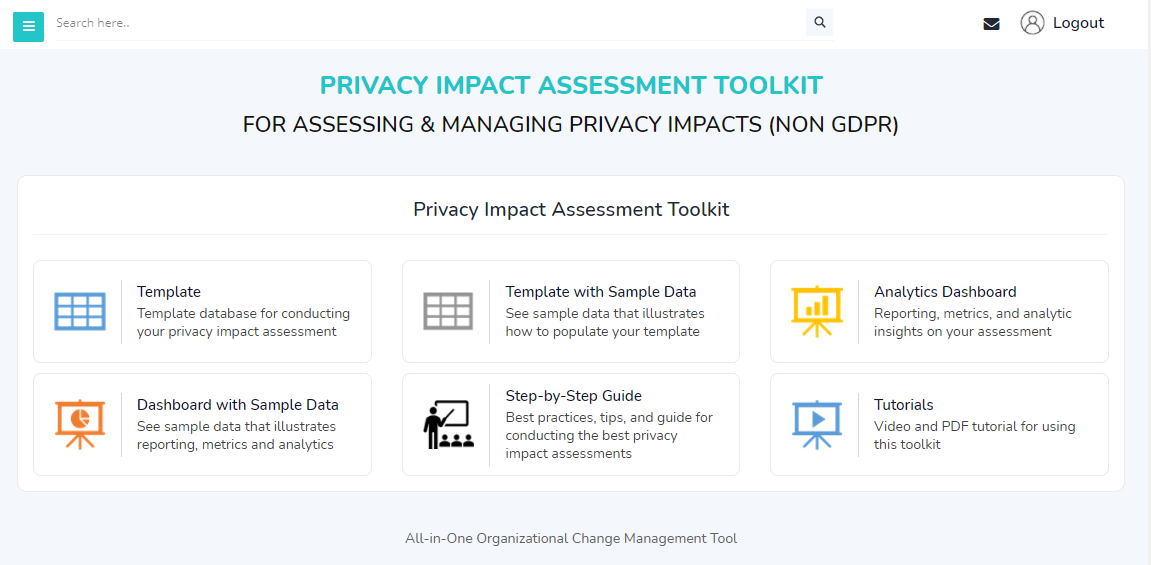 Privacy Impact Assessment Tool Home Page