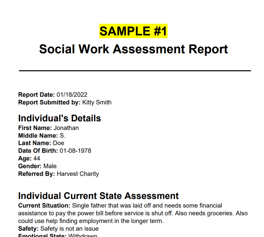 social work case study assessment