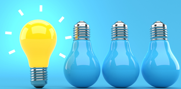 Yellow Light bulb. Yellow vs. Blue Bulbs