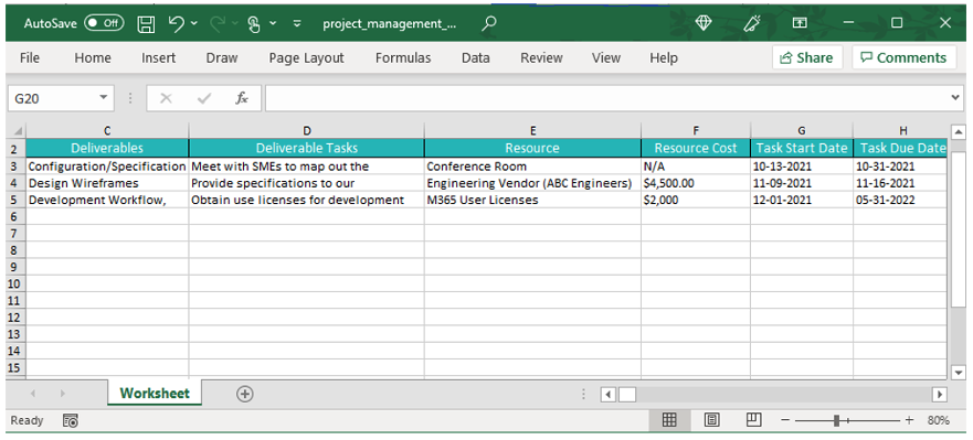 resource tracker excel template