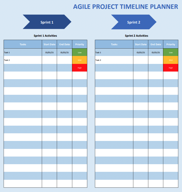 simple project plan template excel