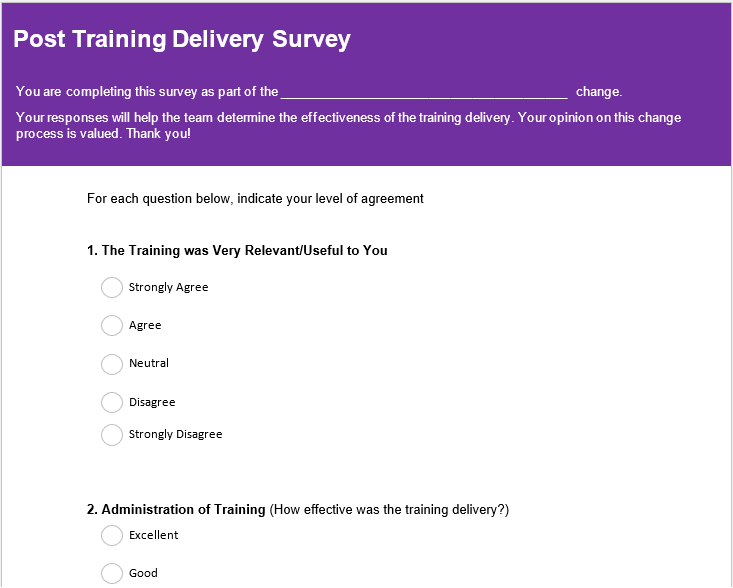training needs assessment survey