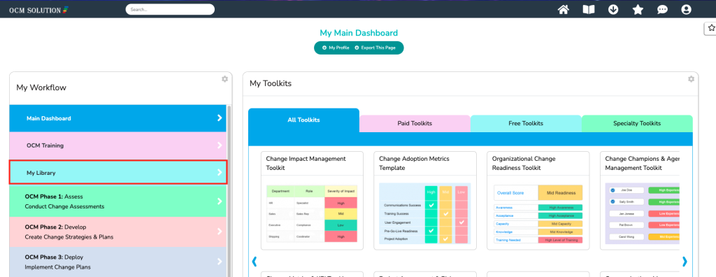 OCM Solution Library