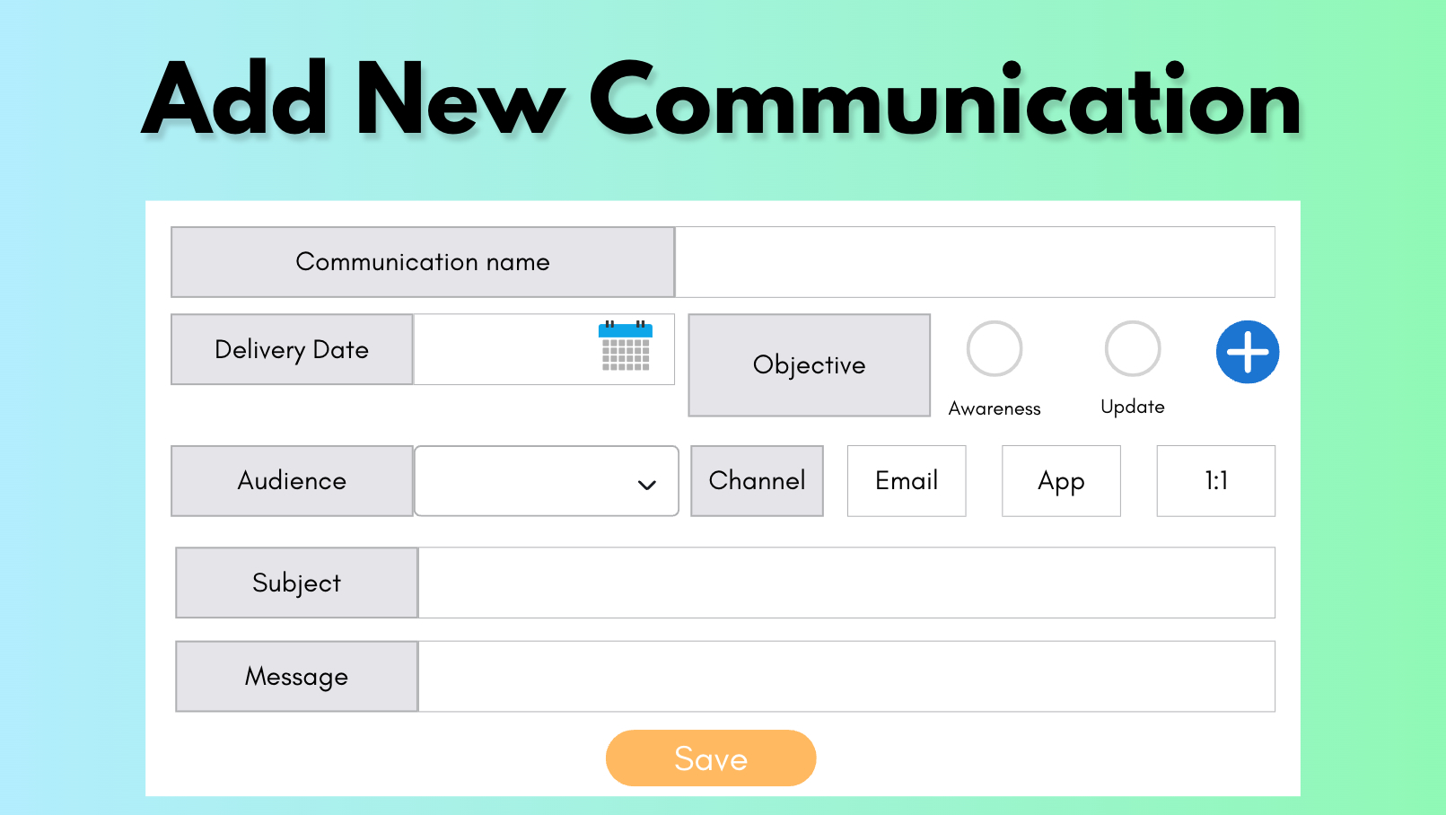 OCMS Portal - Adding a new communication
