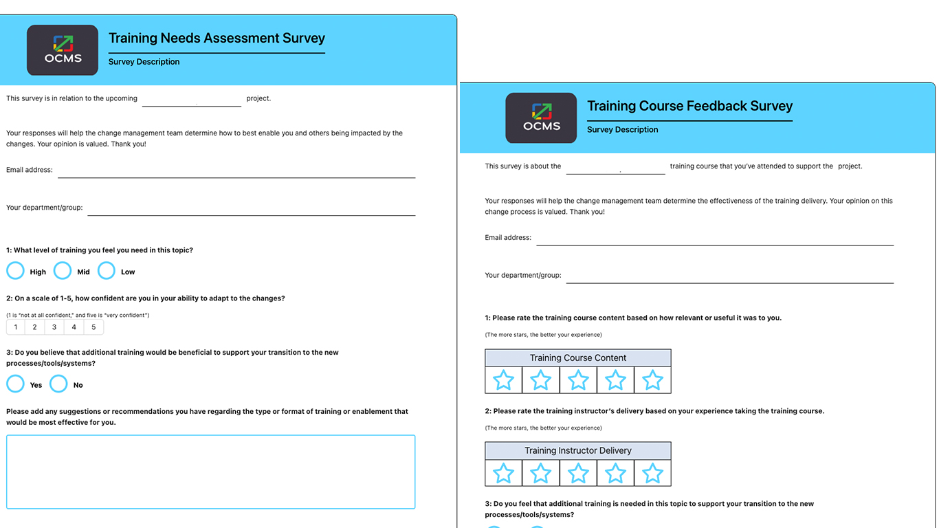 training surveys OCMS platform