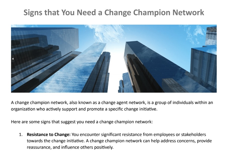 change champion communication
