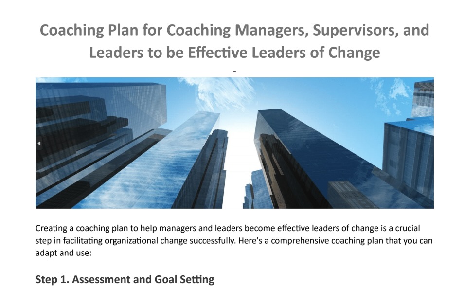 coaching plan template OCMS