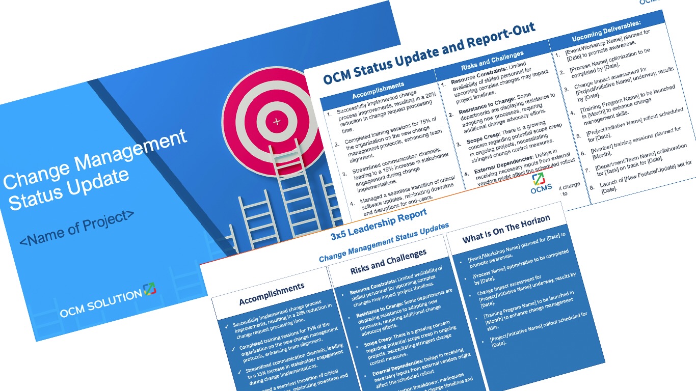 free project status update presentation ppt for ocm