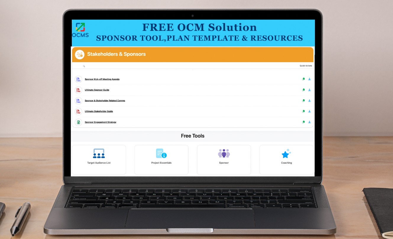 free project management sponsor tools and templates