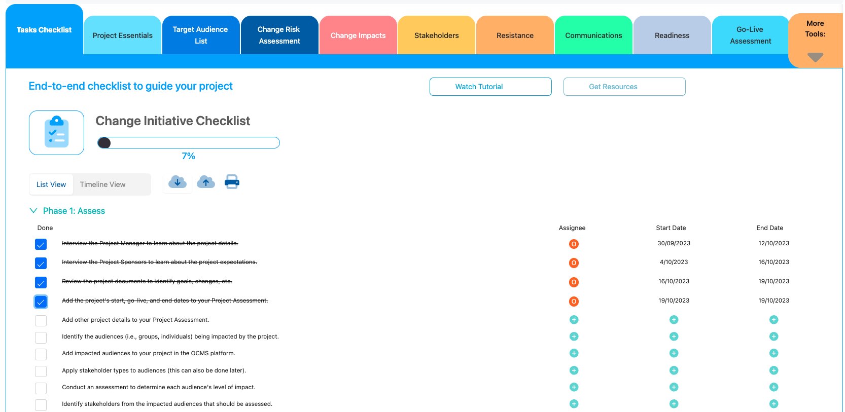 tasks checklist