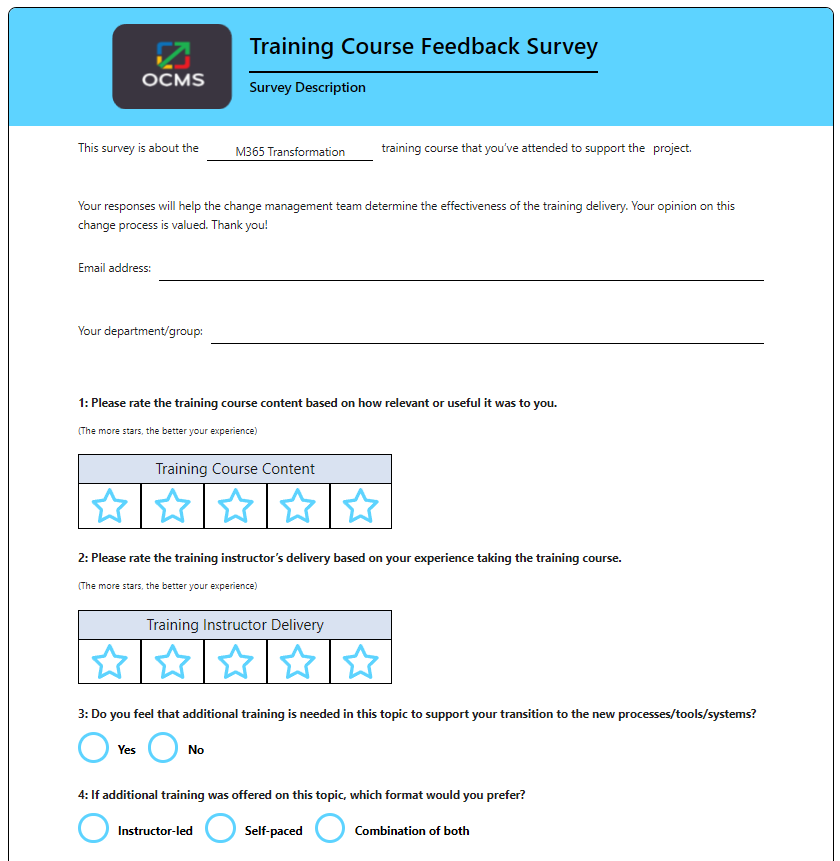 Employee Training Survey Questions