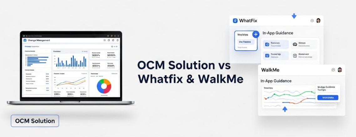 OCM Solution vs Whatfix & WalkMe – Change Management vs Digital Adoption Platforms