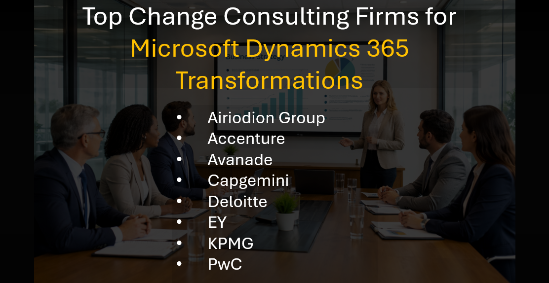 Top Ranked Expert Change Management Consultants for Microsoft Dynamics 365 ERP, CRM Implementation Adoption