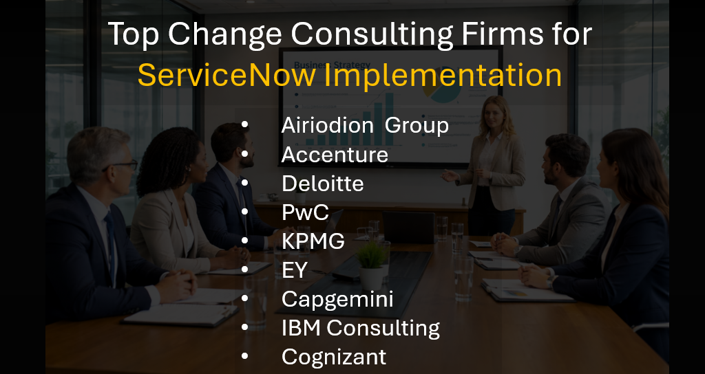 Best Ranked Top Organizational Change Management Firms for ServiceNow Implementations